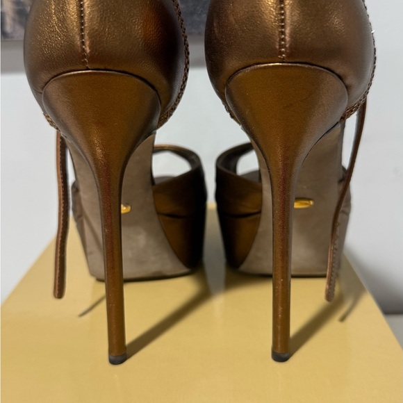 Sergio Rossi Bronze Platform Sandals